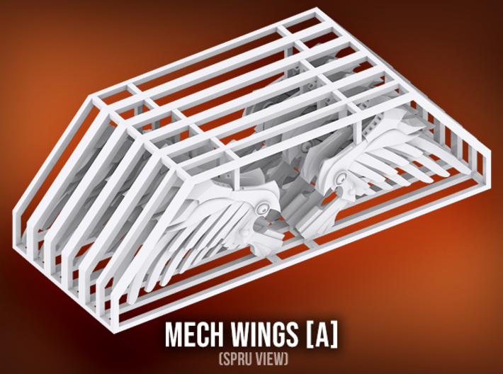 Mech Wings (x6) 3d printed 