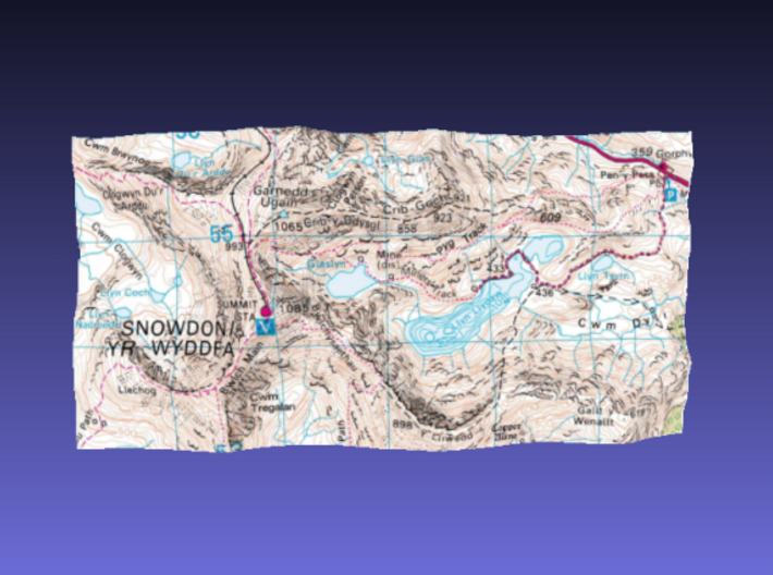 Snowdon - Map 3d printed Surface of Snowdon - Map model