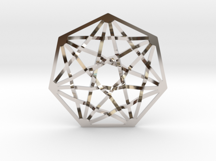 7D Hypercube Pendant 1.5&quot; 3d printed