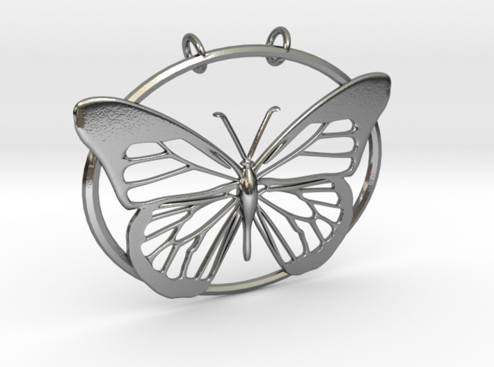 Oval Butterfly Pendant 3d printed