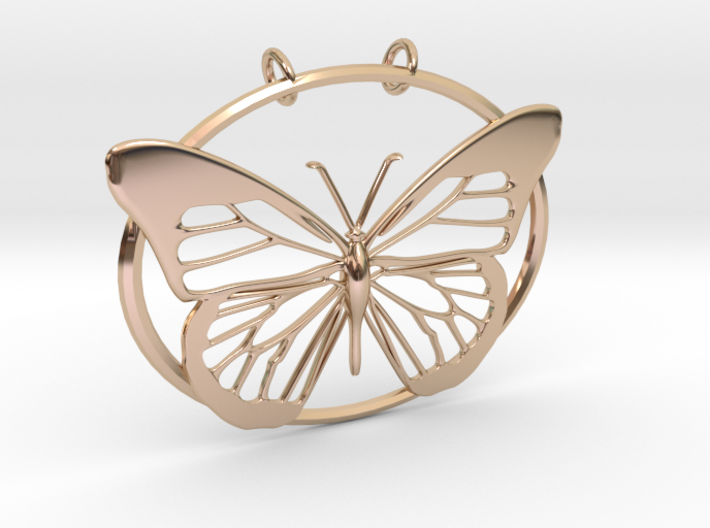 Oval Butterfly Pendant 3d printed