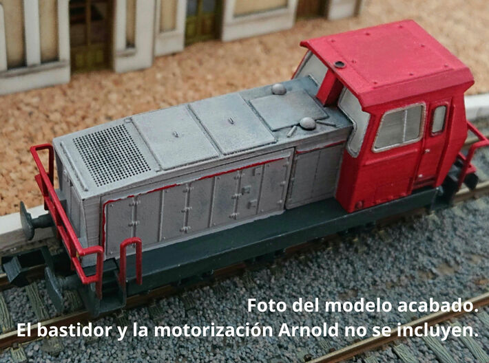 locomotora 309 renfe (version 2) 3d printed Imagen del modelo terminado usando como bastidor la locomotora comercial de Arnold, no incluida.