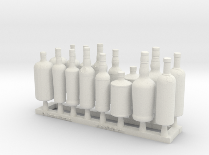 Bottles Ver02. 1:12 Scale 3d printed 