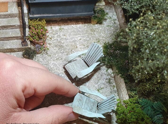 Chair 14. 1:24 Scale  3d printed Adirondack chair in 1:24 Scale. Painted by Andreas Rousounelis