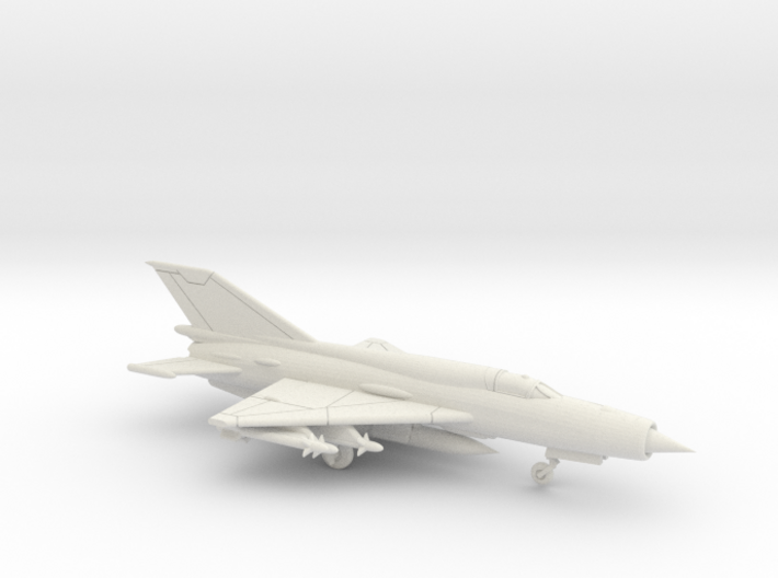 1:222 Scale MiG-21bis Fishbed (Loaded, Deployed) 3d printed 