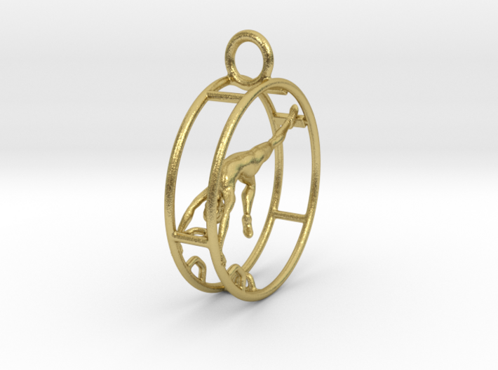 Key Chain Pendant Gymnast on Wheel Pose4 3d printed