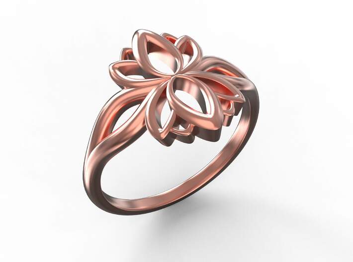 Lotus ring 3d printed 