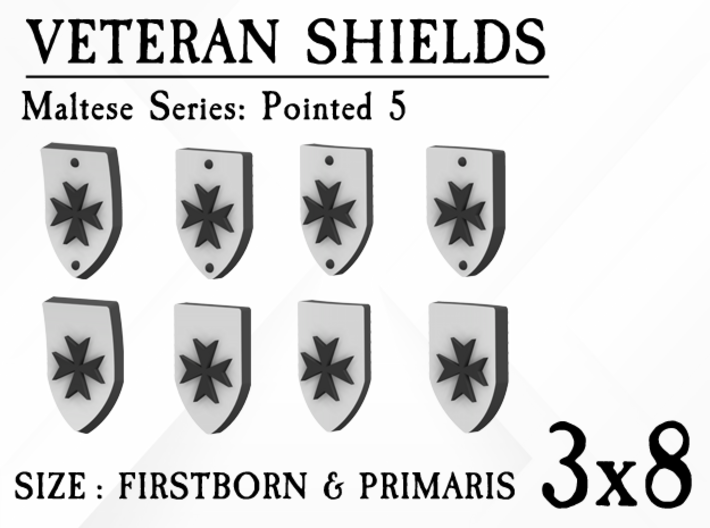 24X Veteran shields. Black Templar, Point 5 3d printed 