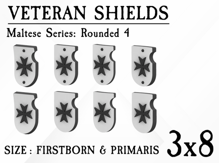 24X Veteran shields. Black Templar, Round 4 3d printed 