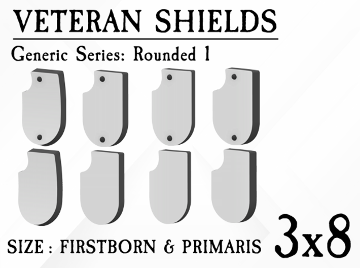 24x Veteran shields. Generic, Round 1 3d printed 