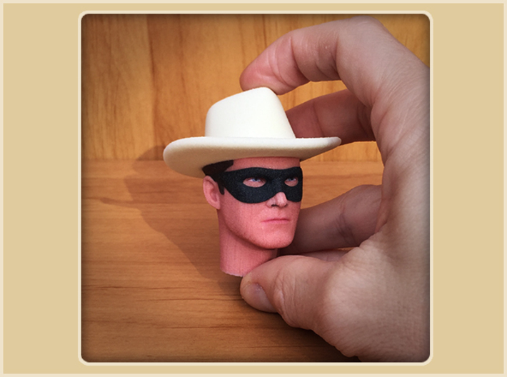 1:6 Scale Lone Ranger Head 3d printed 