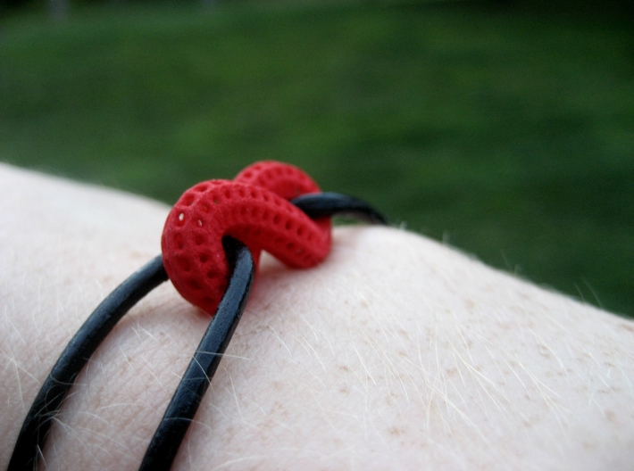 Infinite Loop and Hidden Heart Pendant/Bracelet 3d printed Can also be worn as a bracelet with leather cord.