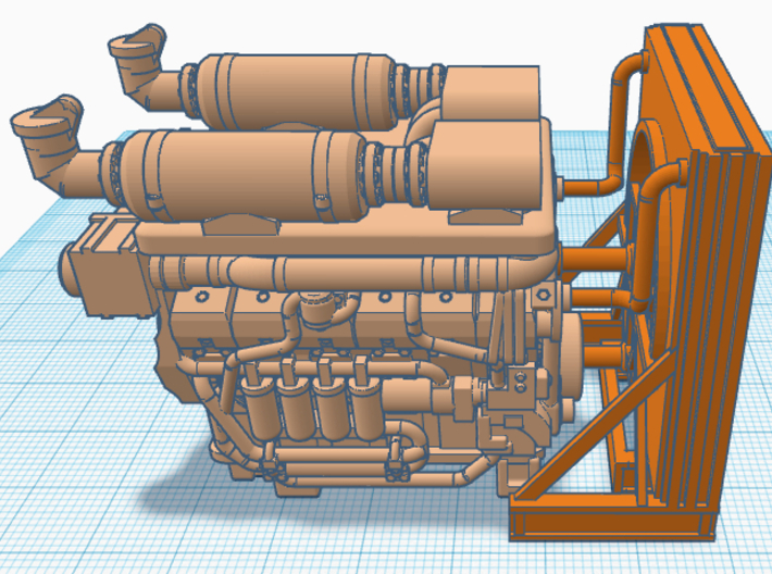 1/50th Radiator for TIER IV Hydraulic Fracturing  3d printed 