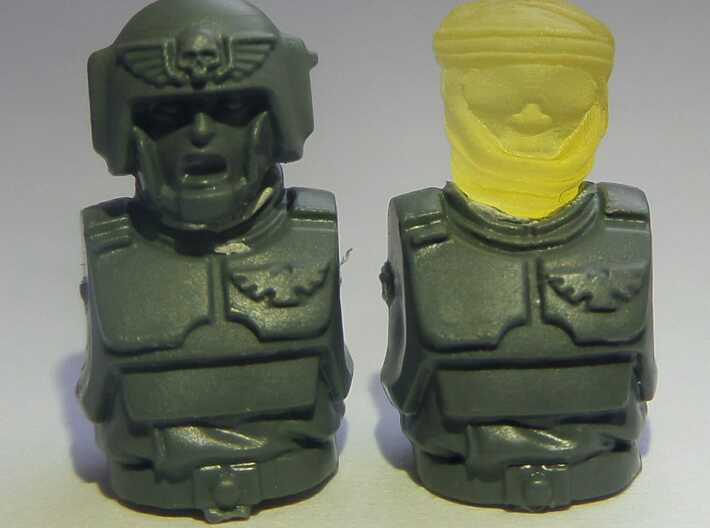 Imperial Soldier Heads With Desert Headgear 2 3d printed 