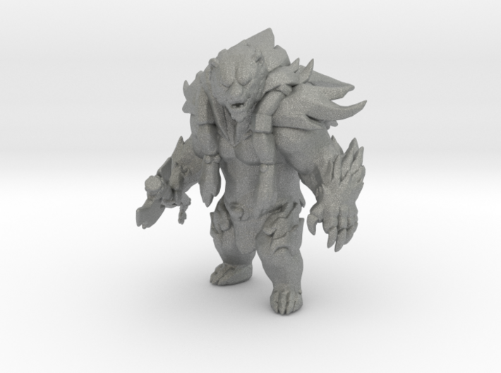 Polar Bear Barbarian miniature model fantasy rpg 3d printed