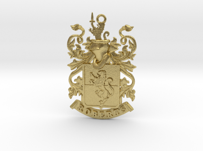 Roberts Family Crest Coat of Arms Pendant 3d printed