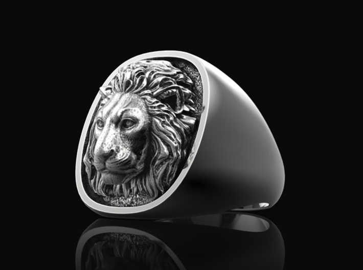 Lion Ring No.1_7 1/2 US 3d printed