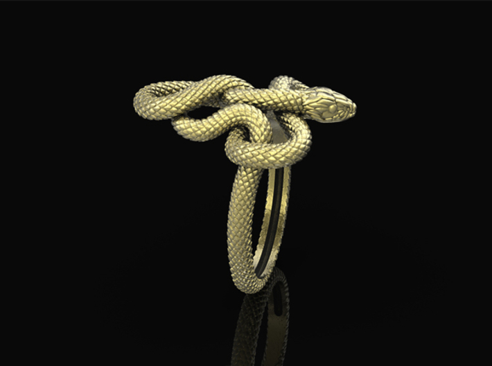 Snake Ring_6 US 3d printed 