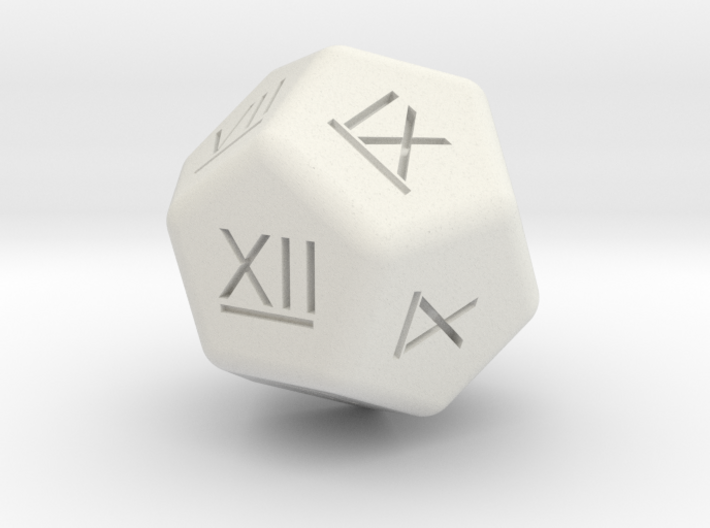 Roman Numeral Dice Dodecahedron 3d printed