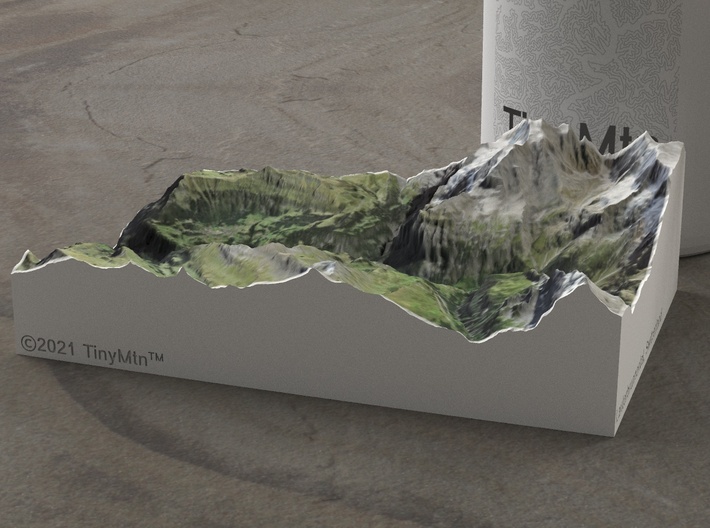 Lauterbrunnen Valley, Switzerland, 1:100000 3d printed