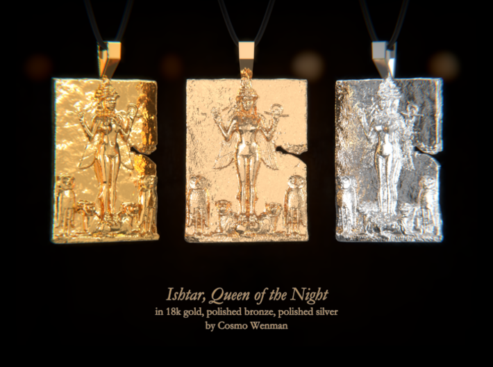 ISHTAR, Queen of the Night necklace pendant 3d printed 