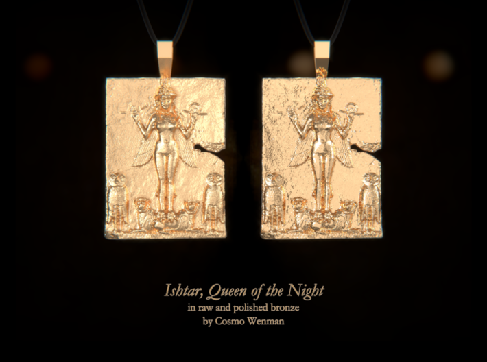 ISHTAR, Queen of the Night necklace pendant 3d printed 