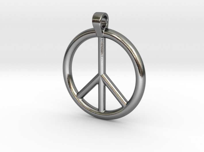Peace Sign Pendant 3d printed
