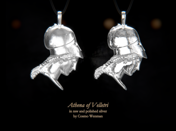 ATHENA, Goddess of Wisdom necklace pendant 3d printed 
