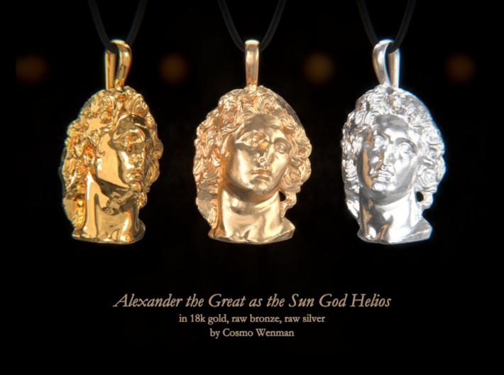 ALEXANDER THE GREAT as the Sun God Helios pendant 3d printed 