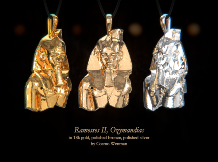 RAMESSES II, OZYMANDIAS necklace pendant 3d printed 