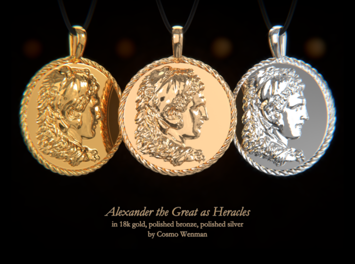 ALEXANDER THE GREAT as Heracles necklace pendant 3d printed
