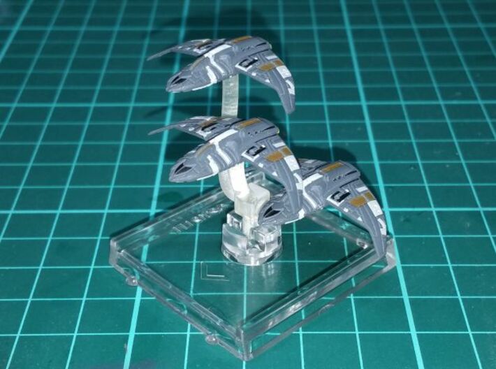 Attack Wing Squad Pegs 3d printed Mounted on a small Attack Wing base without peg.