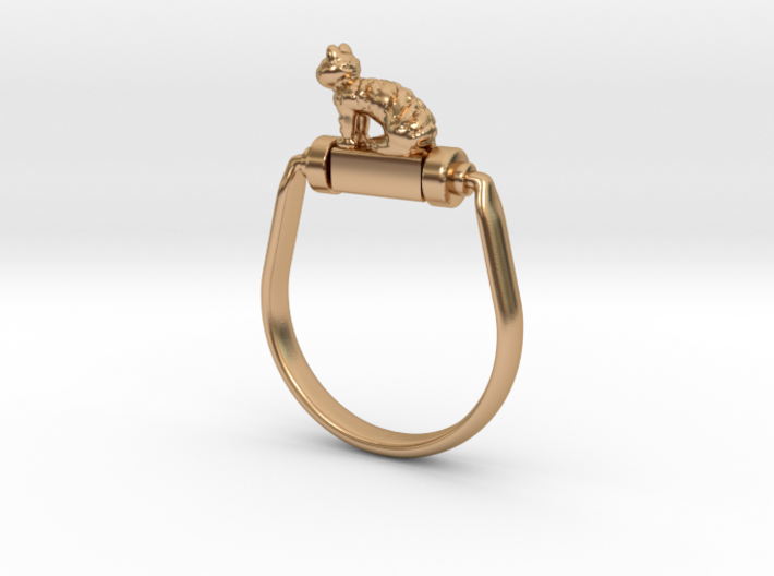 Egyptian Cat Ring, Variant 1 3d printed 