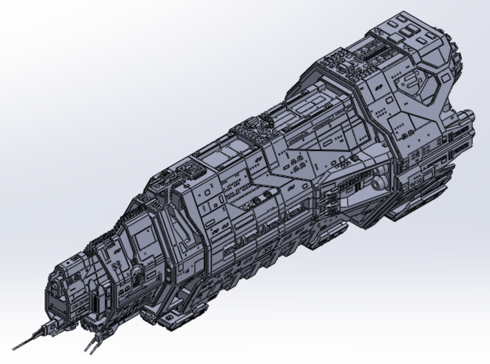 HALO. UNSC Pillar of Autumn 1:3000 (Part 1/3) 3d printed