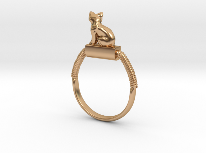 Egyptian Cat Ring, Variant 2, Sz. 4-13 3d printed