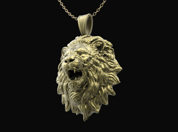 Lion Pendant Mouth Open_No.1 3d printed