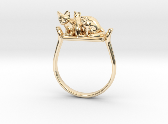 Egyptian Cat Ring, Variant 3, Sz. 4-13 3d printed