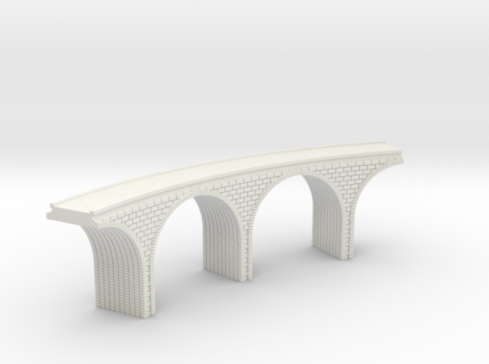 N Scale Arch Bridge Curved Double 1:160 Scale 3d printed