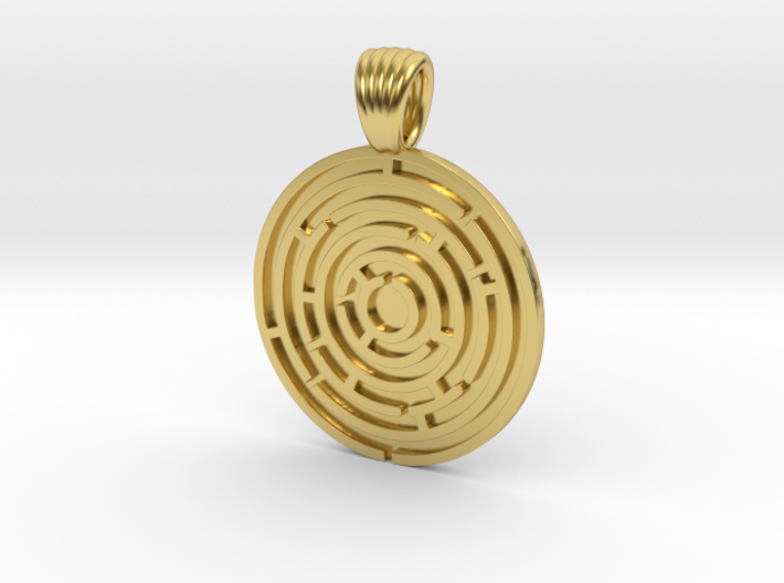 Circle Maze [pendant] 3d printed