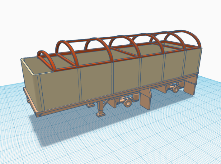 1/87th B Train covered wagon tarp boxes  3d printed 