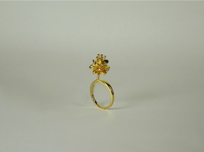 Ring with one small flower of the Peach Inv 3d printed 