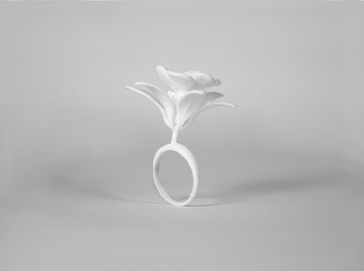 Ring with one large flower of the Pomegranate 3d printed 