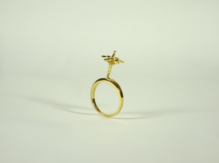Ring with one small flower of the Tomato 3d printed 