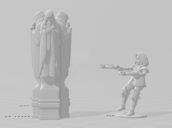 Triple Cultists Statue miniature model fantasy dnd 3d printed 