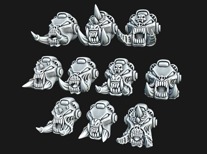 Toothed Exterminator Heads 3d printed