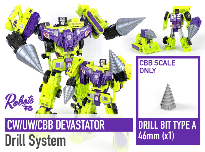 Drill Bit Type A 46mm x1 [Devastator Drill System] 3d printed