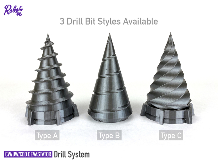 Drill Bit Type B 46mm x1 [Devastator Drill System] 3d printed 