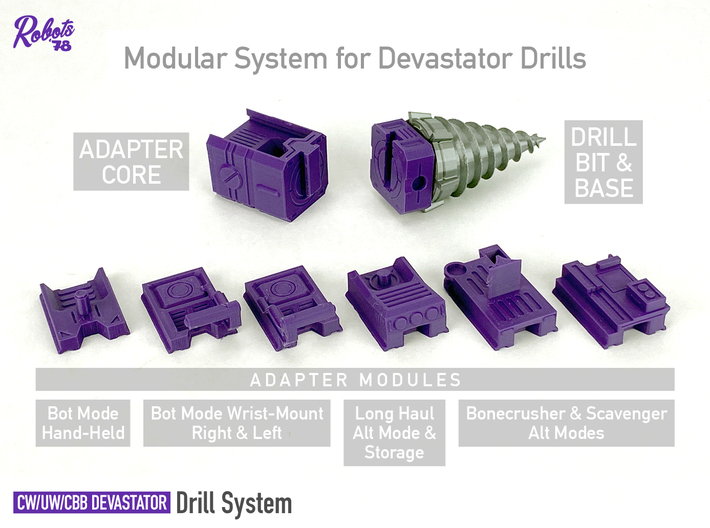 Drill Bit Type C 62mm x1 [Devastator Drill System] 3d printed 