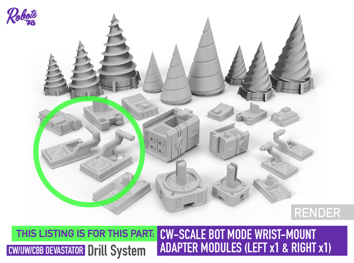 Wrist-Mount CW x2 [Devastator Drill System] 3d printed 