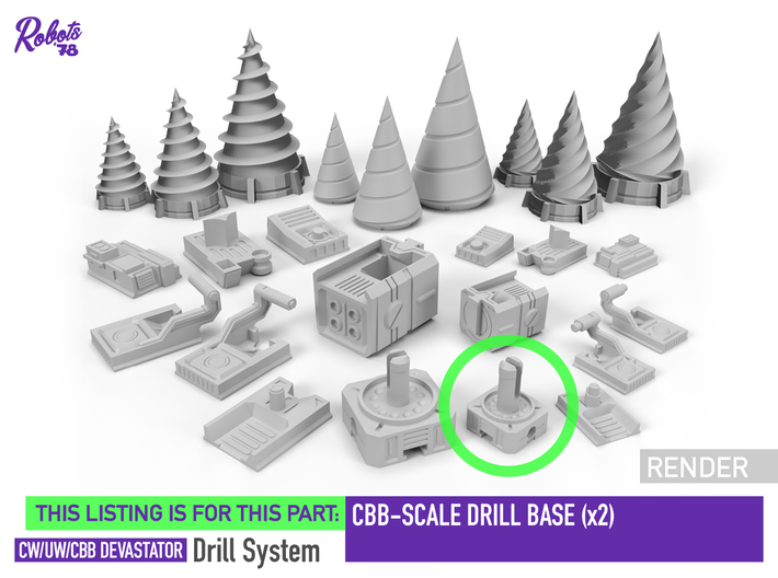Drill Base CBB x2 [Devastator Drill System] 3d printed 
